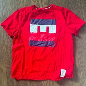 Red oversized Tommy Hilfiger Tee.